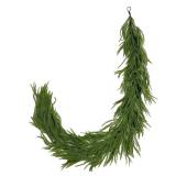 6FT Real Touch Norfolk Pine Green Artificial Christmas Garland Faux Greenery Garland for Holiday Fireplace Mantle Window Indoor Outdoor Decor, Winter Christmas Decorations, 1 Pcs