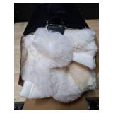 EverGrace Ultra Soft Luxury Fluffy Faux Rabbit Fur Throw Blanket, Thick Warm Bubble Throw for Bed, Cozy Plush Reversible Blankets for Couch, Chair, Sofa, Ivory White, 50x60 Inches