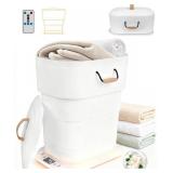 27L Foldable Towel Warmers for Bathroom, Dual Control Hot Towel Warmer Bucket, Fits Up Two 40\"X70\" Oversized Towels, Bathrobes, Blankets, 3 Heating Modes, Auto Shut Off - Perfect Spa Gift for Home