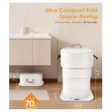 27L Foldable Towel Warmers for Bathroom, Dual Control Hot Towel Warmer Bucket, Fits Up Two 40\"X70\" Oversized Towels, Bathrobes, Blankets, 3 Heating Modes, Auto Shut Off - Perfect Spa Gift for Home