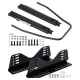 Racewill Universal Racing Seat Bracket with Seat Slider, Side Mounting Bracket Track Assembly Sets Compatible with NRG Sparco and More Aftermarket Seats