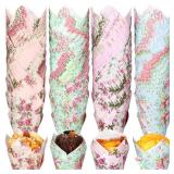 400 Pcs Floral Baking Cups Paper Cupcake Liners Muffin Liners Watercolor Flower Cupcake Wrappers for Tea Party Wedding Birthday Baby Shower Decorations