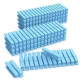 (Pack of 128) Mini Wooden Colored clothespins Light Blue