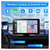 VUKARUAL Wireless Carplay and Android Auto Screen for Car, 7\" HD Portable Touch Screen Car Stereo with Bluetooth, Backup Camera, Navigation, Mirror Link for All Vehicles