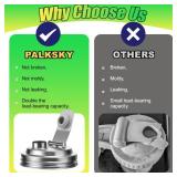 Palksky Mason Jar Pour Spout Lid Stainless Steel, Wide Mouth Pour Spout Flip Cap Lids for Mason Jars, anticracking Leak Proof Seal Cover Airtight for Drinking Salad Dressing & Food Storing(2PCS)