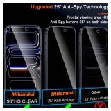 Milomdoi 3 Pack Privacy Screen Protector for iPhone 17 Pro Max [Phone Case Friendly] Accessories Private Film, 3 Pacs Tempered Glass Camera Lens Protector, with Mounting Frame for Apple Anti Spy,Black