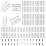 MMEEVT Neon Rope Light Mounting Brackets, 100PCS Neon Lights Install Fixing Clips Accessories for 6x12mm LED Neon Flexible Strip Lighting, Neon Signs DIY(100 Screws, 100 Clips)