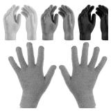 3 Pairs Moisturizing Aloe Gloves for Dry Hands Overnight Aloe Spa Infused Hydrating Cracked Hand Moisturizer Gloves for Women Men Chapped Skin(Vintage Color)