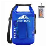 HEETA Dry Bag Waterproof for Women Men, Roll Top Lightweight Dry Storage Bag Backpack with Phone Case for Travel Swimming Boating Kayaking Paddle Board Camping Beach Accessories (Navy Blue, 20L)