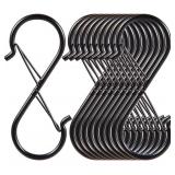 10 Pack S Hooks for Hanging, 3.7 Inch Metal Plant Hooks for Hanging Baskets, with Double Locking & Clasp, S Hooks Outdoor, Heavy Duty S Shaped Hooks with Double Safety Buckle, for Bird Feeders,Lights