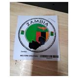 Zambia Flag Vinyl Sticker 6 Inch Round Waterproof Decal for Car Laptop Wall Door Window Country Pride Sticker