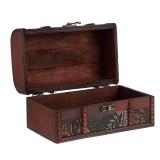 ELLDOO Vintage Treasure Chest Box, Pirate Keepsakes Box for Kids Gifts, Wooden Treasure Storage Box Decorative Box for Jewelry Pearl Trinkets, Medium