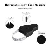 Perfect Body Tape Measure - 60 Inch Automatic Telescopic Tape Measure - Retractable Measuring Tape for Body: Waist, Hip, Bust, Arms, and More (White & Black- 60 inch)