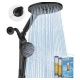 MakeFit Dual Filtered Rain Shower Head Combo, High Pressure Handheld Shower Head with Adjustable Bar - Rainfall Shower Head And Showerhead with Filter for Hard Water - Removes Chlorine