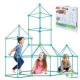 Kids Fort Building Kit 120 Pieces Construction STEM Toys for 3 4 5 6 7 8 9 10 11 12 Years Old Boys and Girls Ultimate Forts Builder Gift Build DIY Educational Learning Toy for Indoor & Outdoor