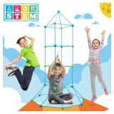 Kids Fort Building Kit 120 Pieces Construction STEM Toys for 3 4 5 6 7 8 9 10 11 12 Years Old Boys and Girls Ultimate Forts Builder Gift Build DIY Educational Learning Toy for Indoor & Outdoor