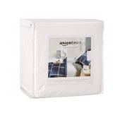 Amazon Basics Mattress and Box Spring Protector, Waterproof, Zipper Enclosed Cover, 12 to 18 inches Depth, Queen, White