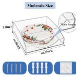 ZAVOOS Paper Plate Dispenser, 10 Inch Large Wall Mounted Acrylic Paper Plates Holder Under Cabinet, Easy Access Vertical Plate Organizer for Kitchen Counter, Fits Round and Square Plates