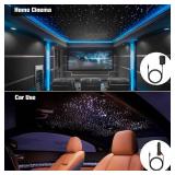 CHINLY Twinkle 300pcs 9.8ft (0.03in+0.04in+0.06in) Fiber Optic Lights Starlight Headliner kit,Music Mode Bluetooth APP Control Remote,RGBW Twinkle Star Lights for Star Headliner/Home Ceiling/Theater