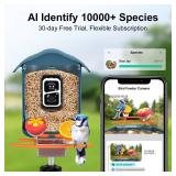 birdsnapÂ® PAV-Bird Feeder with Camera,2K HD with 64GB Card, AI Identify Smart Bird House Cam Solar Panel,Live Stream,Motion Detection,Auto Record Video for Backyard Outdoors,Ideal Gift for Bird Lov