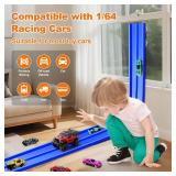 EFCRBS 15Ft Flex Track, Flexible Race Car Track for Kids Toy with 10 Suction Cups, Rolls Up Portable Racetrack Compatible with Hot Wheels & Diecast 1/64th Cars, Birthday Gifts for Boys Girls (Blue)