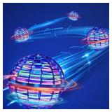 SUMMERLANGUAGE Flying Orb Ball Toy - 2025 Upgraded Magic Flying Orb Toy with LED Light 360Â°Rotating, Boomerang Flying Toys Indoor Outdoor Fun Games, for Boys Girls Adults Kids (Red) needs charged
