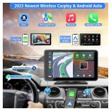 Portable Wireless with Apple CarPlay and Android Auto Screen for Car, 7\" HD Touch Screen Car Stereo with Mirror Link, Bluetooth 5.2, Backup Camera, AUX,FM Transmitter for All Vehicle