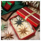 12 Pcs 3D Mini Star Ornament Christmas Tree Star Ornaments Hanging Paper Star Decorations Colorful Hanging Ornament Mini Tree Hanging Pendant Decoration for Christmas Tree