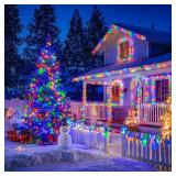 JMEXSUSS 2 Pack Solar String Lights Outdoor Waterproof, Total 400 LED 151FT Solar Christmas Lights Outdoor, 8 Modes Christmas Light for Outside Patio Yard Tree Decorations, Multicolor