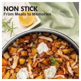 SNOWCLAD Frying Pans Nonstick with Lid,Hybrid Non Stick 5 Quart Saute pan,PFOA Free Cookware,Stainless Steel skillet,12 inch Deep Saute Pan,Dishwasher&Oven Safe,Works on All Cooktops