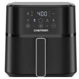 Chefman 6 Qt Compact Digital Touch Air Fryer w/ Hi-Fry & Shake Reminder - Black