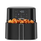 Chefman 6 Qt Compact Digital Touch Air Fryer w/ Hi-Fry & Shake Reminder - Black