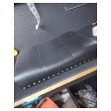 Black Leather Bar Stools with Brass Studs