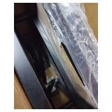 Black Leather Bar Stools with Brass Studs