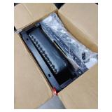 Black Leather Bar Stools with Brass Studs