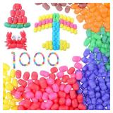 Junkin 1000 Pcs Magic Noodles Foam Crafts Puffs Corn Super Crafts Arts Kit Bulk Building Blocks Model Toys Valentines Kid Gifts for Kindergarten School Stimulates Creativity Supplies(Multicolored)
