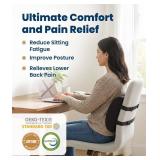 Everlasting Comfort Lumbar Support Pillow for Office Chair - Memory Foam Back Cushion for Car Seat - Promotes Better Posture, Back Pain Relief - Ideal Gaming and Desk Chairs Work and Home Essentials