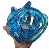 Ritadeshop Glass Orb Decor Ball Glass Knot for Home Decor Tabletop Decorative Figurine