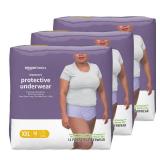 Amazon Basics Incontinence Underwear for Women, Protective, Disposable, Postpartum, Maximum Absorbency, XX-Large, Lavender, 42 Count (3 Packs of 14)