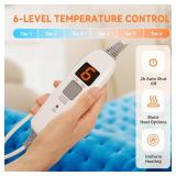 HYLEORY Heating Pad for Back,Neck,Cramps Pain Relief - 6 Heat Settings,Auto Shut Off,Moist Heat Options for Electric Heating Pad,Machine Washable,Gifts for Women,Black,12\" x 24\"