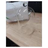 BENECREAT 7x4.5 Inch Glass Dome Cloche with Wooden Base, Rustic Bell Jar Display Clear Glass Bell Cloche for Plants, Fairy Lights or Table Decor