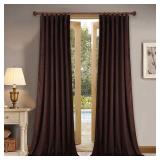 StangH Luxury Velvet Curtains 120 inches Long Living Room Blackout Thermal Insulated Window Drapes with Rod Pocket & Back Tab for Farmhouse/French Door, Brown, W52 x L108, 2 Panels