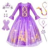 Meland Princess Dress Up for Girls 3-8, Dress Up Clothes for Girls Halloween Costumes Birthday Gift for Toddler Girls