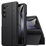BXYJY for Samsung Galaxy Z Fold 5 Case with Stand, Front Screen Protector, Hinge Protection, Slim & Rugged, Full Body Hard Cover, Daily Drop Protective Phone Case for Samsung Z Fold 5 5g 2023, Black