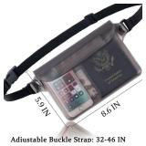 CADONO 2-Pack Waterproof Pouch with Adjustable Waist Strap | Screen Touch Sensitive Dry Bag, Keep Your Phone and Valuables Dry, Perfect for Swimming Kayaking Boating Fishing Beach Diving (Gray+Black)