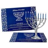 Rite Lite Hanukkah Tempered Glass Drip Tray Tree of Life Design for Menorah - Chanukah Tray Centerpiece Jewish Holiday Party Favor Decorations Gifts Judaica Decor Festival of Lights