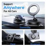 ANDERY Car Phone Holder for Magsafe [78+LBS Strongest Suction & 2400gf Magnetic] 360Â° Adjustable Car Phone Mount, Phone Holders for Your Car for iPhone 17 Pro Max 16 15 14 13 12 Air Plus, Carbon Fi