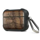 Carveit Wooden Case for AirPods Pro 3 Case (2025), Wood Artisan Engraved & TPU Shockproof Cover, Titanium Quick Released Clasp, Wireless Chargers Compatible (The Yin Yang Tree) Walnut