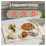 Warming Mat for Food, Food Warming Mat,Electric Warming Tray for Buffets, Fast Heating Silicone Food Warming Mat for for Countertop Parties Home Travel Gatherings Blue, Beige