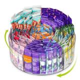 AIEVE Extra Large Drink Packet Organizer, 360Â° Lazy Susan Rotating Turntable for Larger Powder Drink Mix, Hydration Packets Acrylic Pantry Organizers for Kitchen Storage Organization
